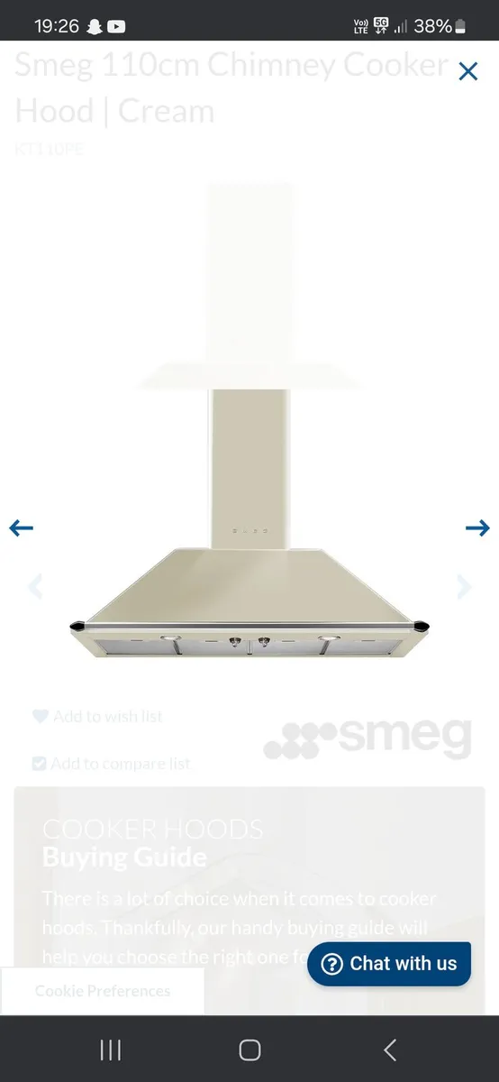 Smeg 110cm chimney extractor - Image 1