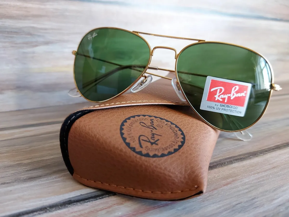 Ray Bans Sunglasses RB3025 Green/Gold - Image 4