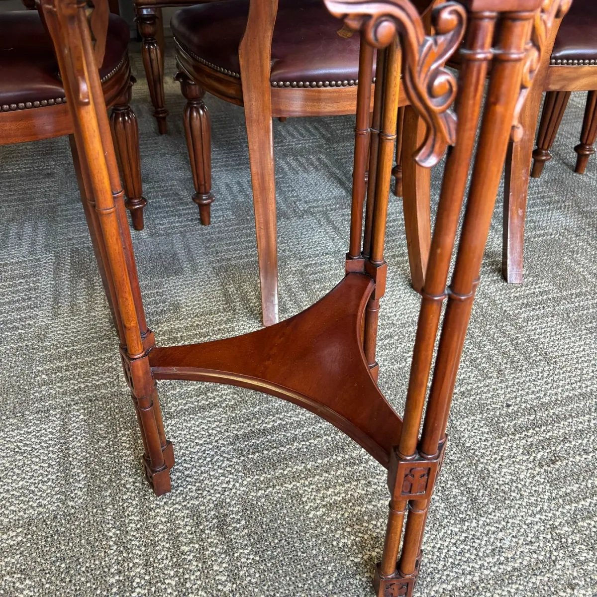 Beautiful mahogany round occasional carved side ta - Image 2