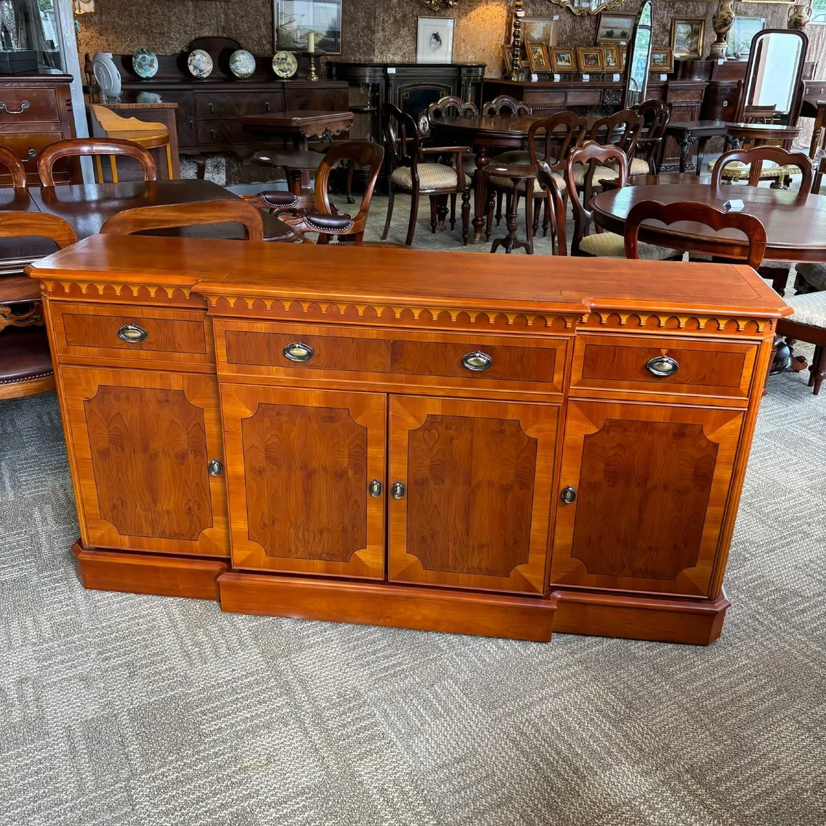 Fabulous yew four door breakfront sideboard. Three - Image 1