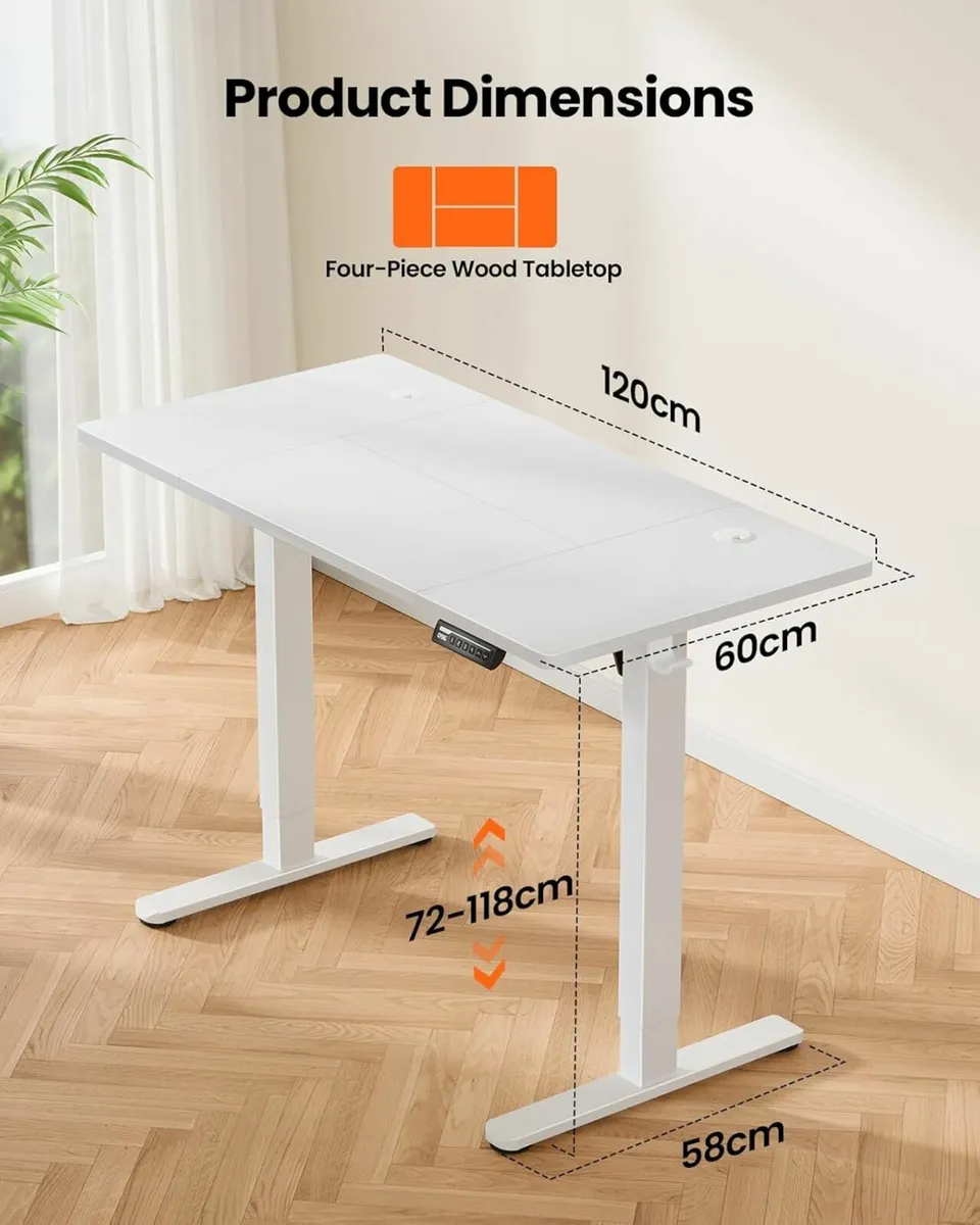 Electric Standing Desk Height Adjust 120 x 60cm - Image 4