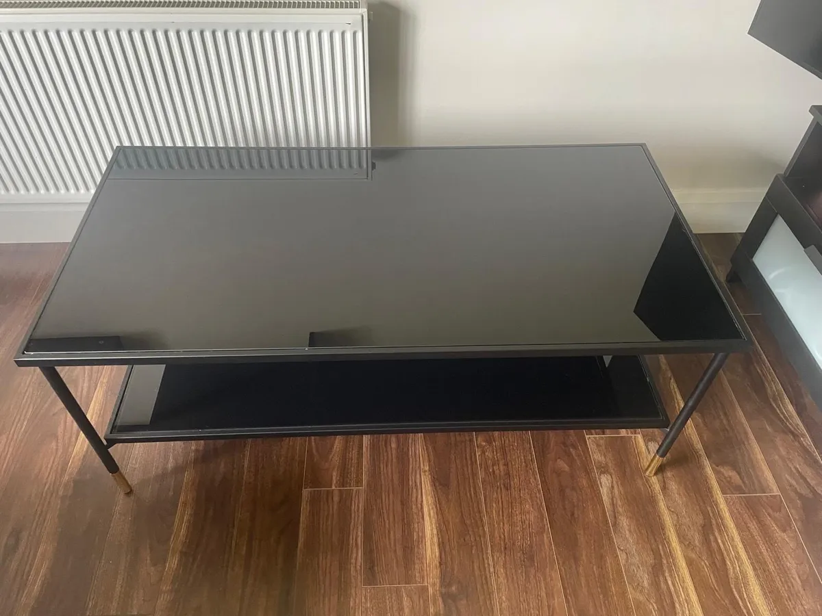 IKEA black glass coffee table - Image 1