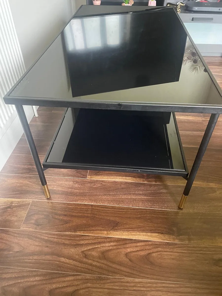 IKEA black glass coffee table - Image 2