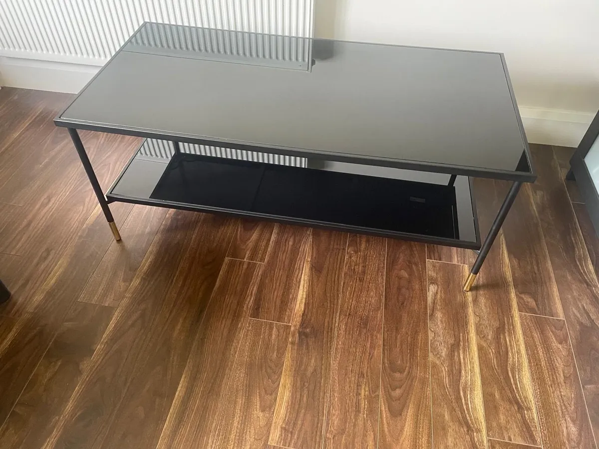 IKEA black glass coffee table - Image 4