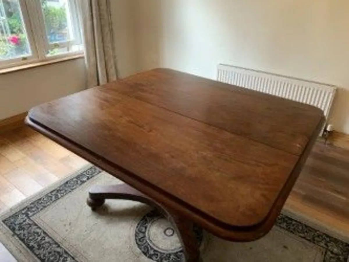 Antique Dining Table with Detachable Pedestal Base - Image 1