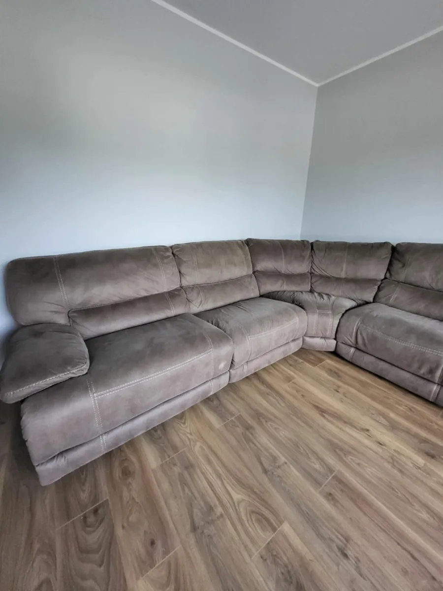 Large Fabric Reclining Corner Sofa - Image 3
