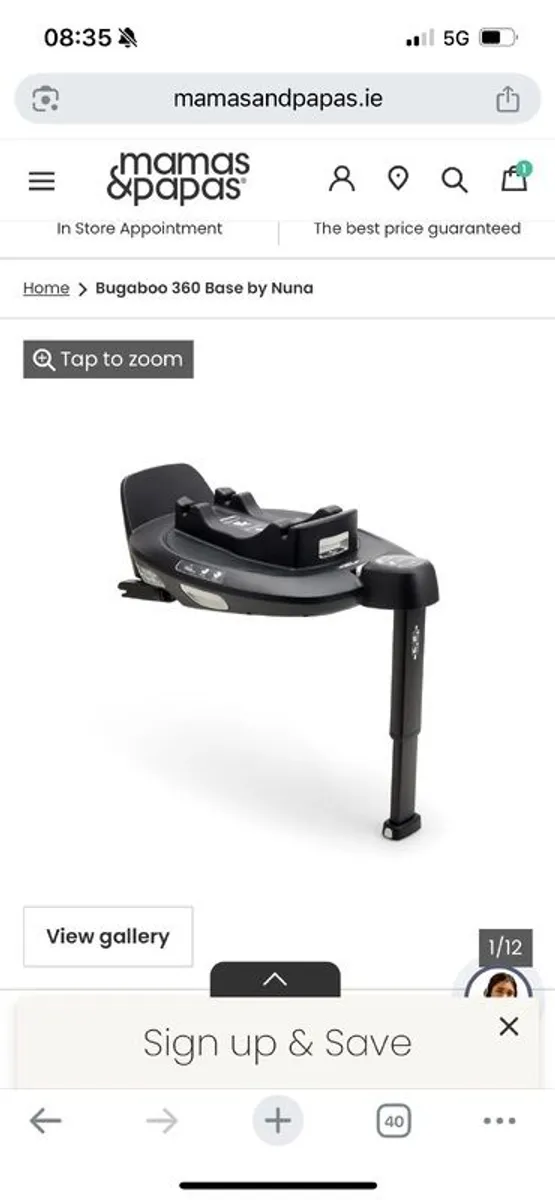 car seat bugaboo turtle air with base - Image 1