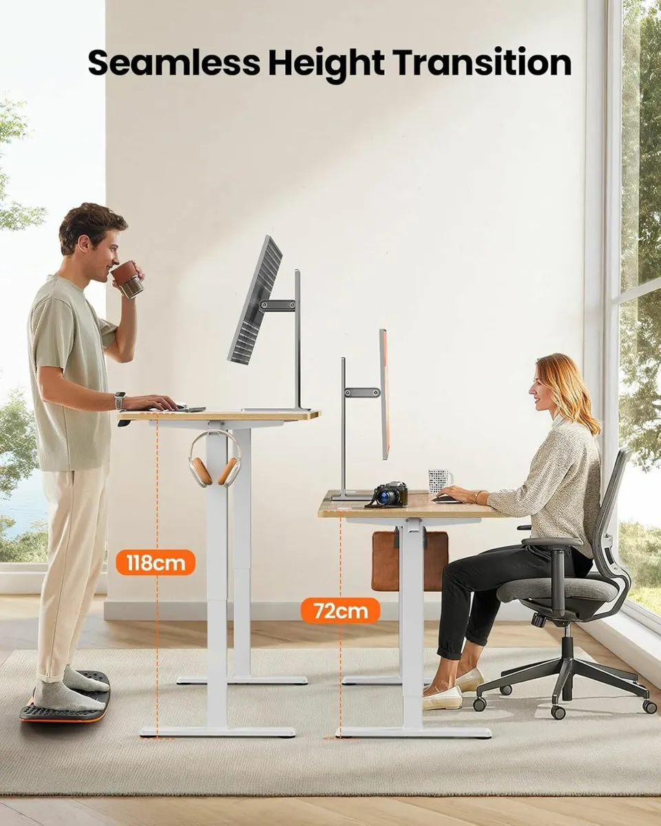 Standing Desk Height Adjustable 120 x 60cm - Image 2