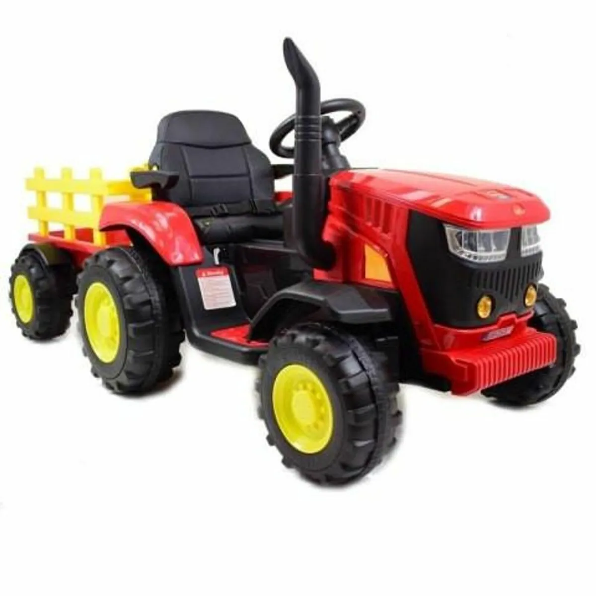 Turbo Harvest 12V Ride On Tractor Red with Trailer - Image 2
