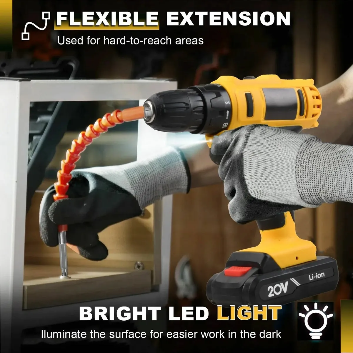 20V Cordless Drill Set Electric Screwdriver DIY - Image 3