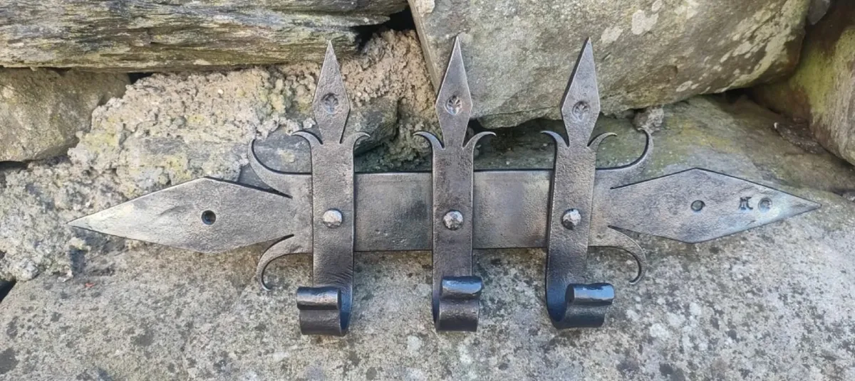 Hand forged medieval style coat rack - Image 1