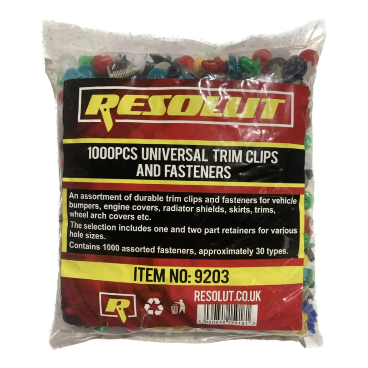 1000PC UNIVERSAL TRIM CLIPS AND FASTENERS - Image 1