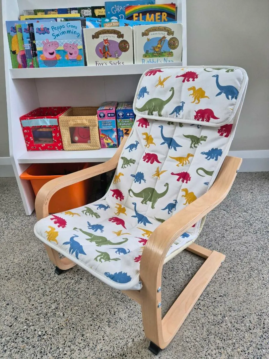 Kids Book Display Shelf & Poang Armchair - Image 2