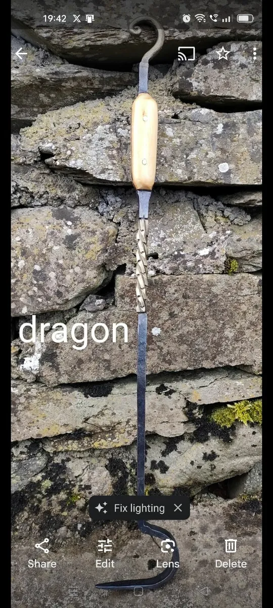 Hand forged fire poker - Image 1