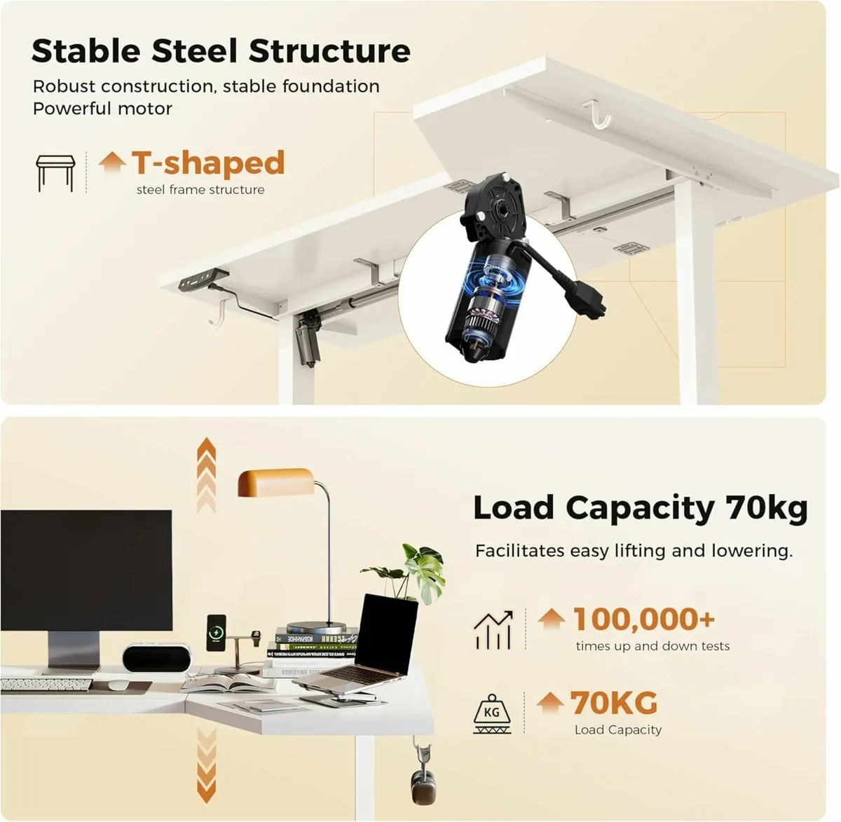 L-Shaped Electric Standing Desk 140cm - Image 2