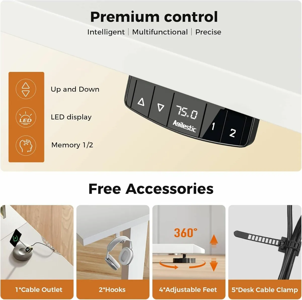 L-Shaped Electric Standing Desk 140cm - Image 3