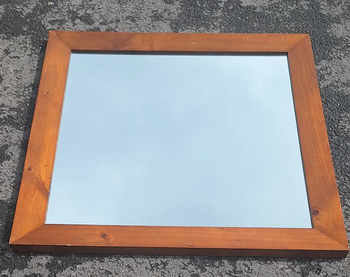 Large Wooden Mirror - Image 3