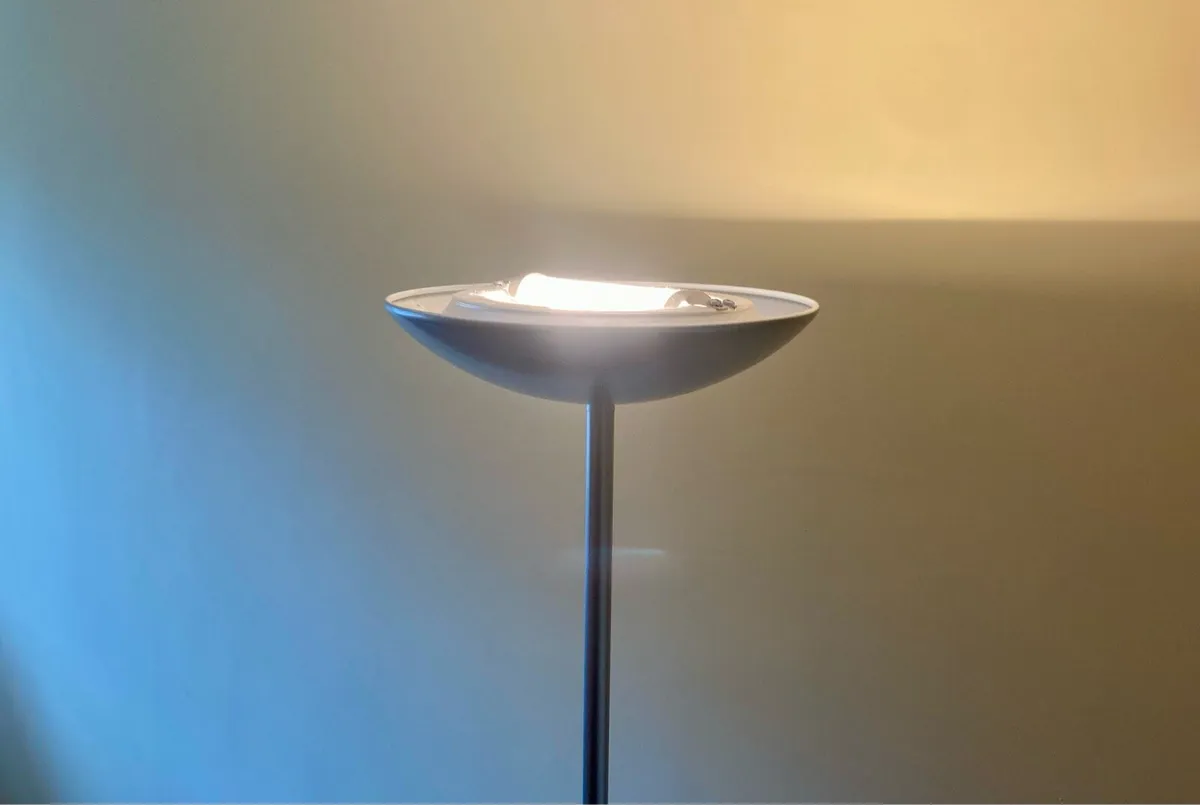 Tall Silver Modern Floor Lamp - Image 1