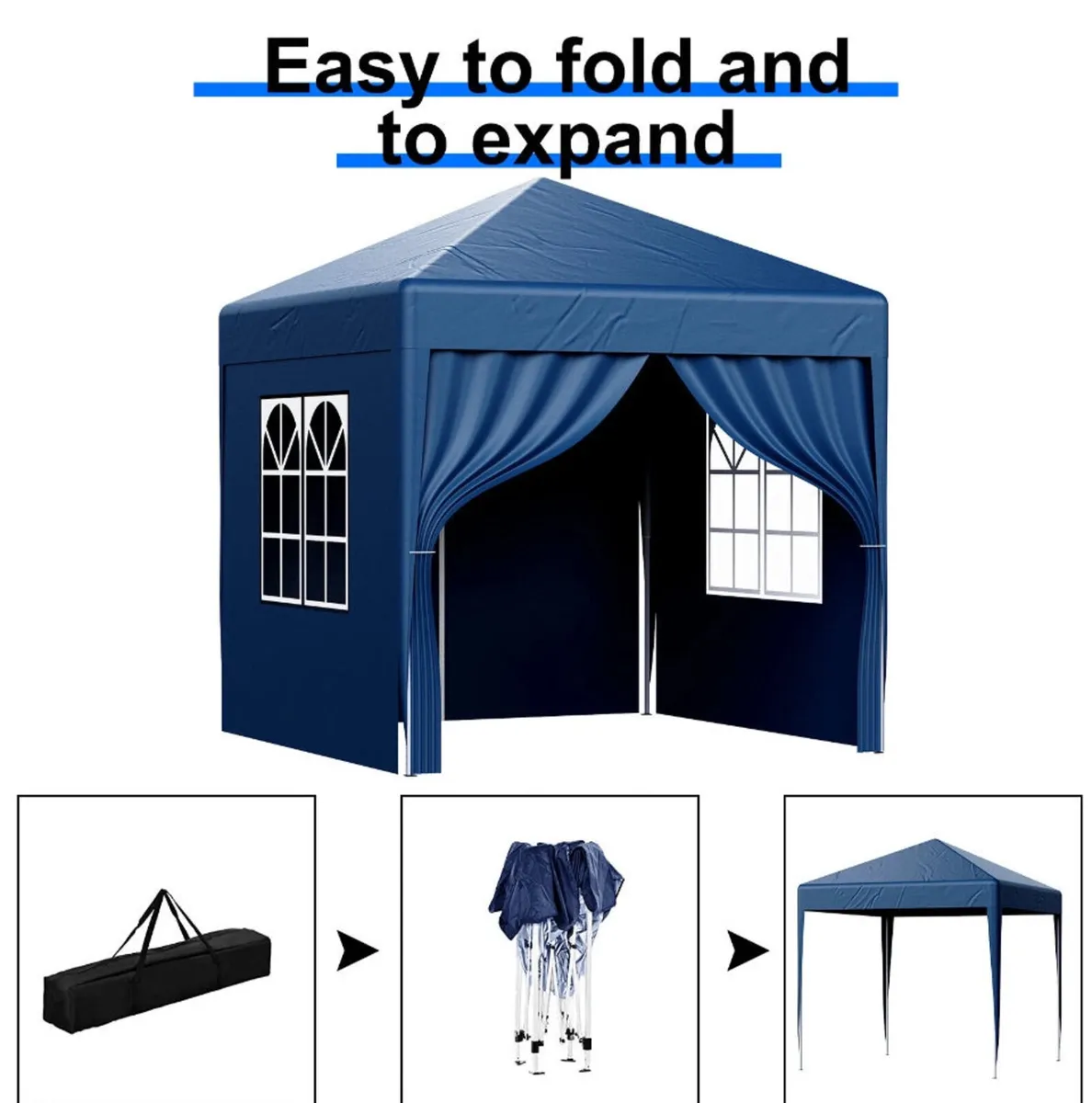 NEW 2x2m Metre Pop Up Marquee Gazebo with 4 Sides - Image 2