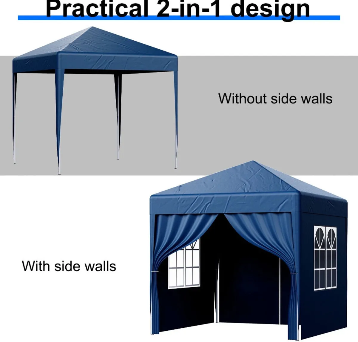 NEW 2x2m Metre Pop Up Marquee Gazebo with 4 Sides - Image 3