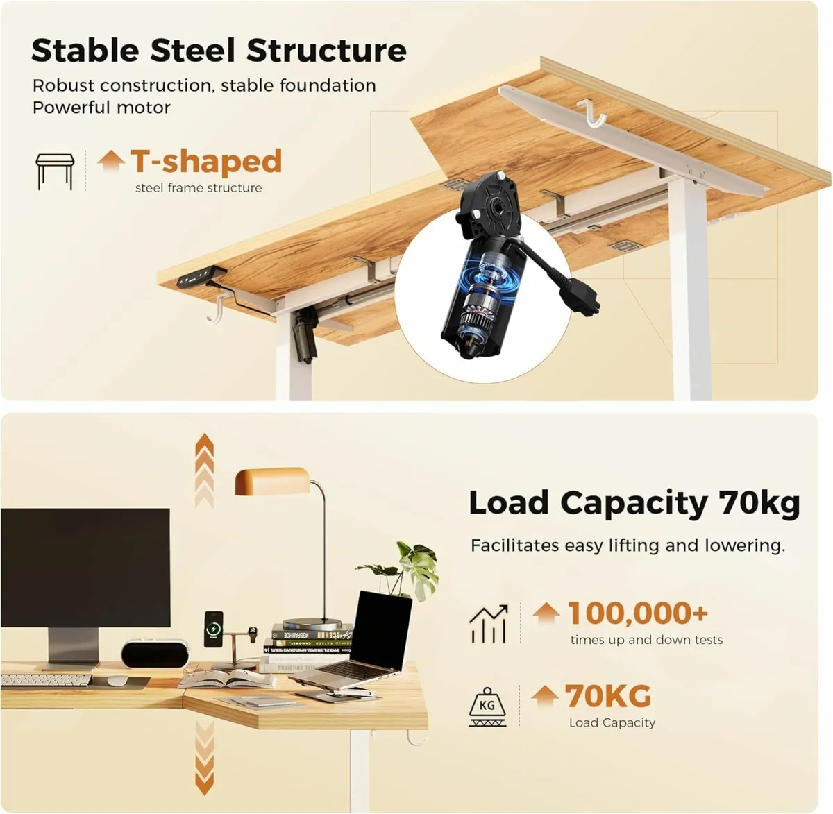 L-Shaped Electric Standing Desk, 140cm - Image 2