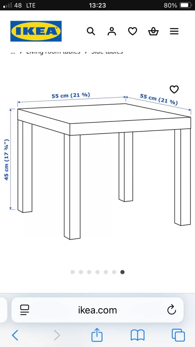 Ikea Lack White Cream Side Table - Image 2