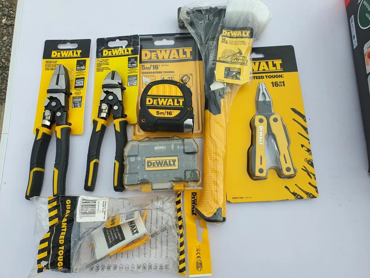 Selection of Dewalt hand tools and bits - Image 1