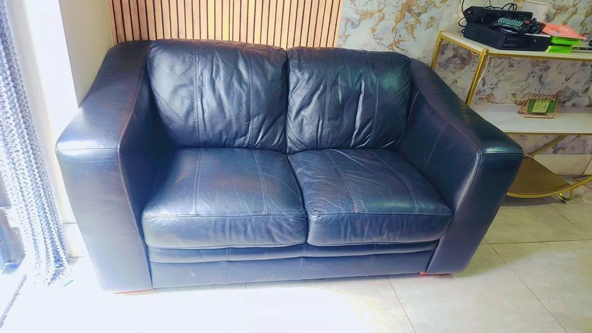 Leather sofa 2 seater couch open offer - Image 2