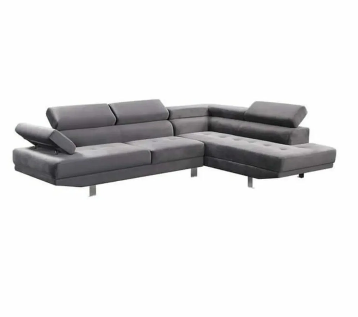 L-Shape Corner Sofa – Available in Black & Grey - Image 1