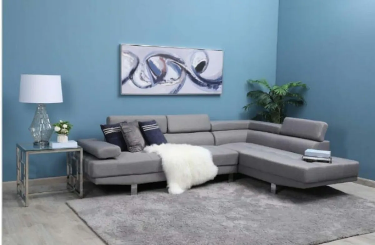 L-Shape Corner Sofa – Available in Black & Grey - Image 3