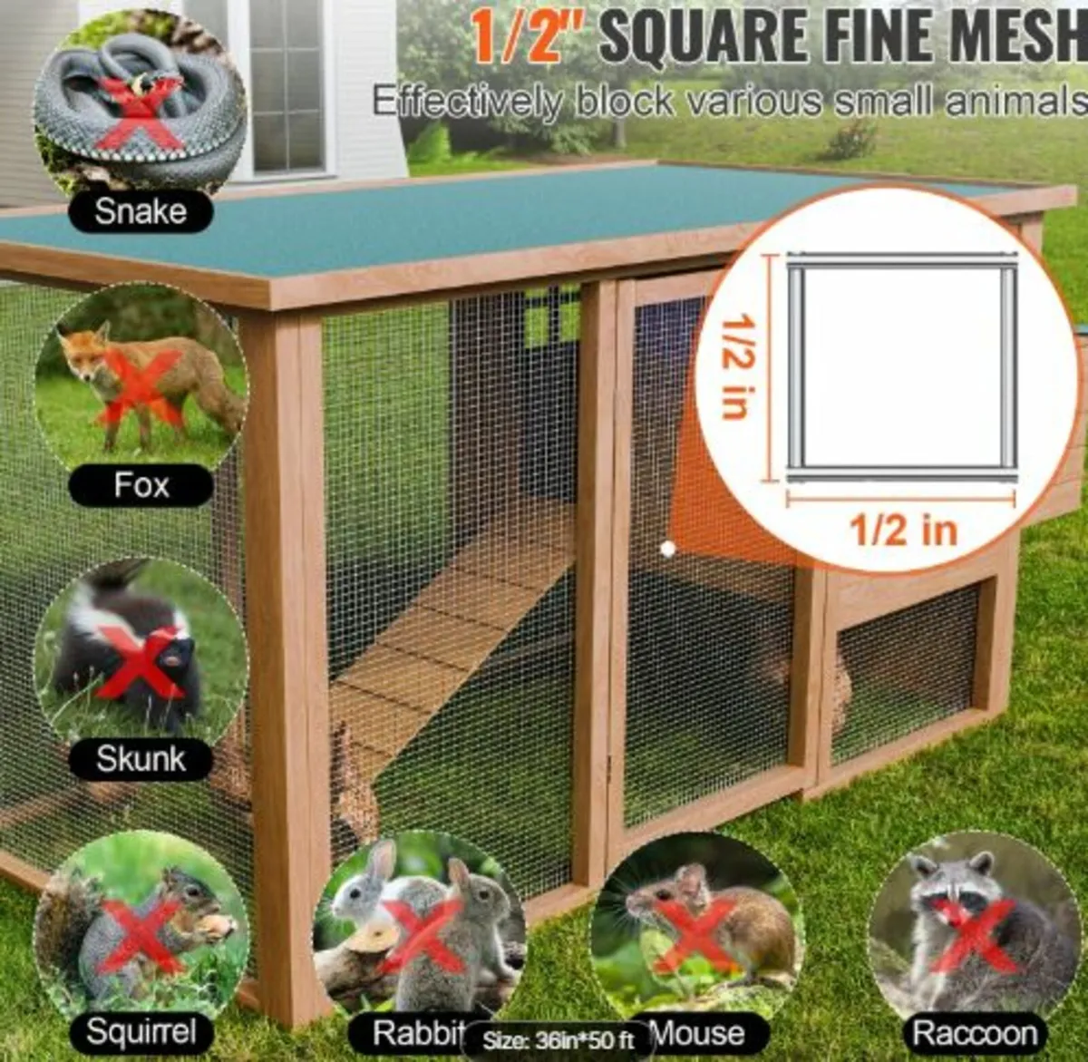 Hardware Cloth 1/2" 36in x 50ft 19 Ga Wire Mesh - Image 3