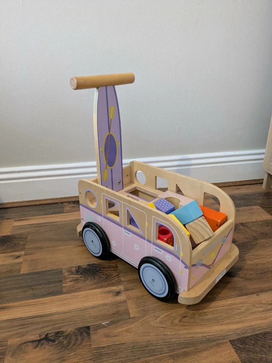 Baby walker push toy with blocks - Image 1