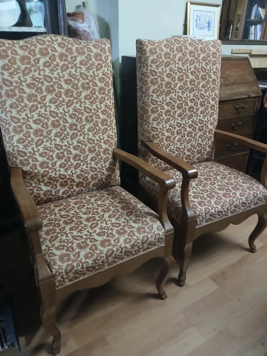 antique pair of large chairs