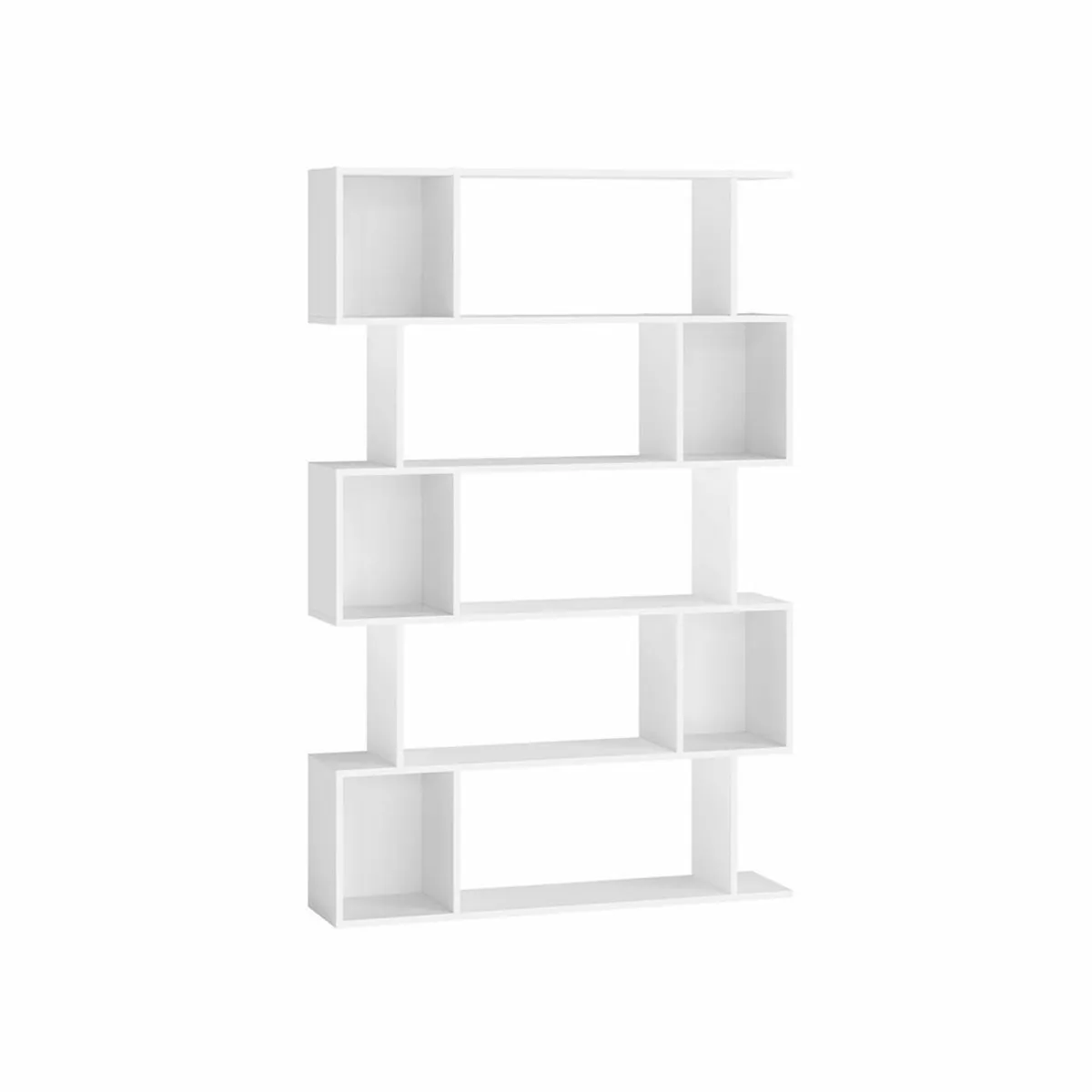 Modern 5 Shelf Zigzag Bookcase – Vintage Brown or - Image 3