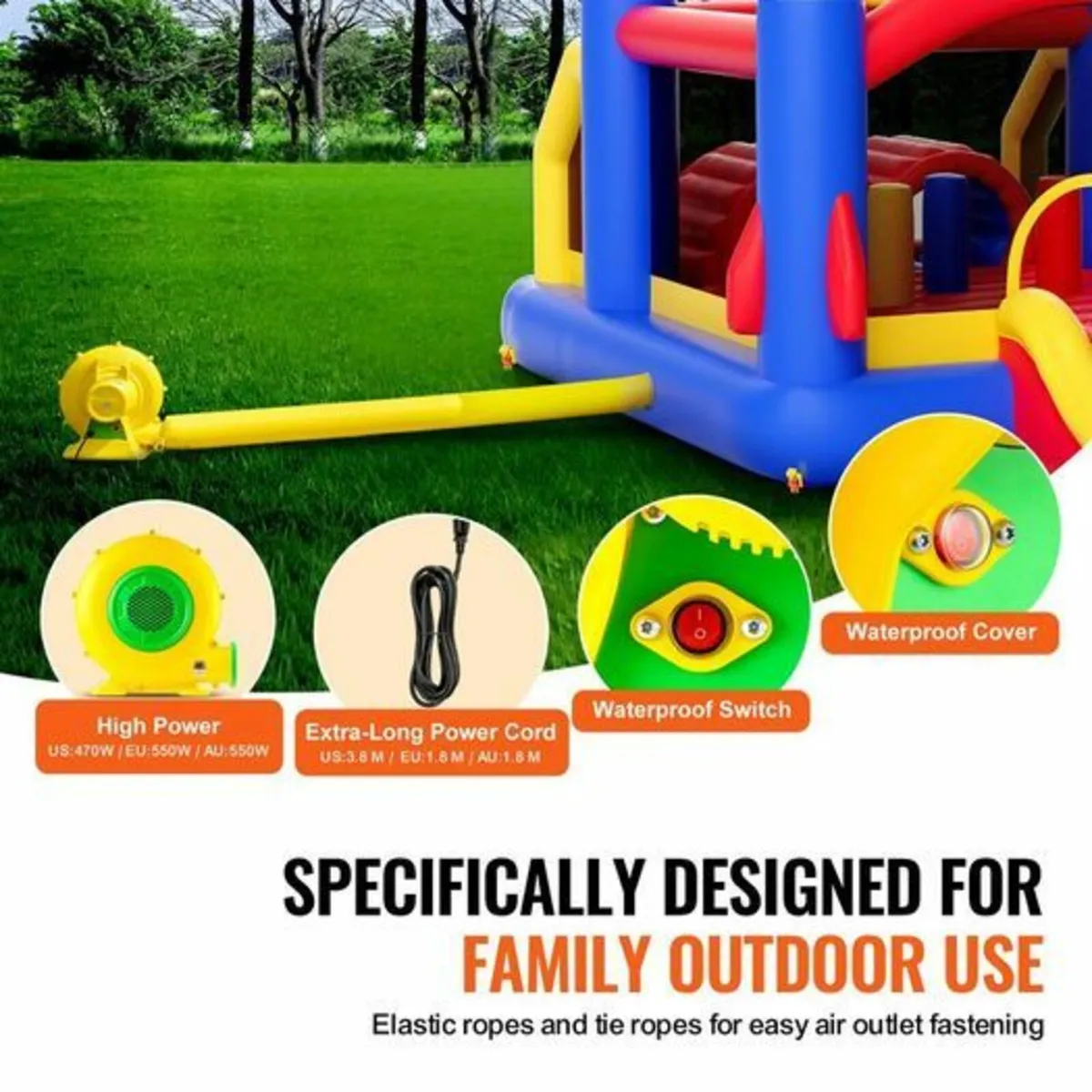 Kids Garden Bouncy Castle with Slide and Ball Game - Image 2