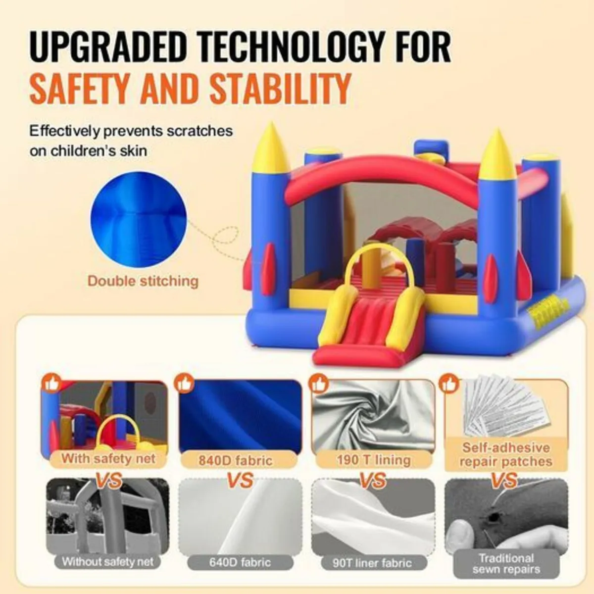 Kids Garden Bouncy Castle with Slide and Ball Game - Image 3