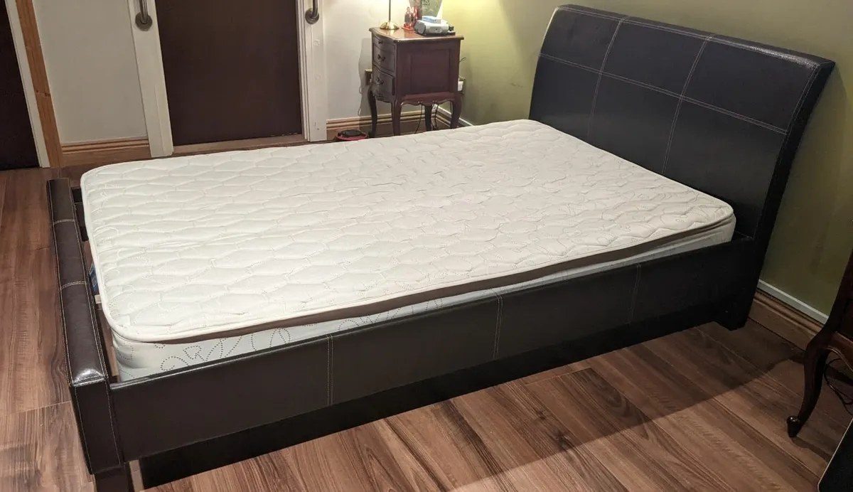 Small Double Bed Frame with Mattress - Image 1
