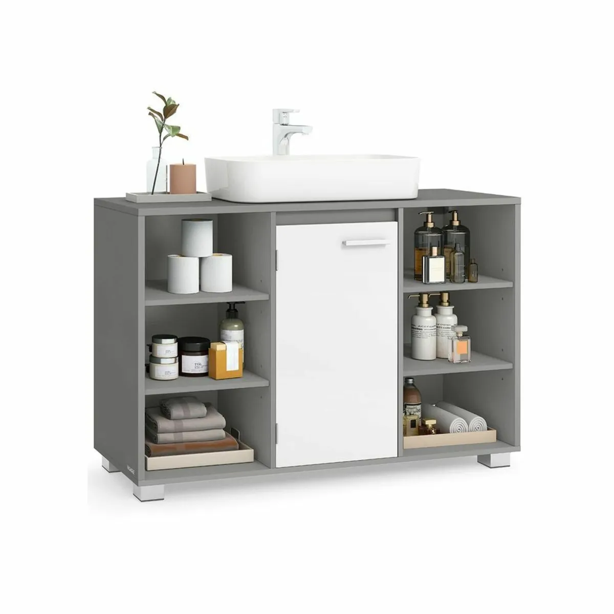 Washbasin Cabinet with Adjustable Shelves – Dove G - Image 1