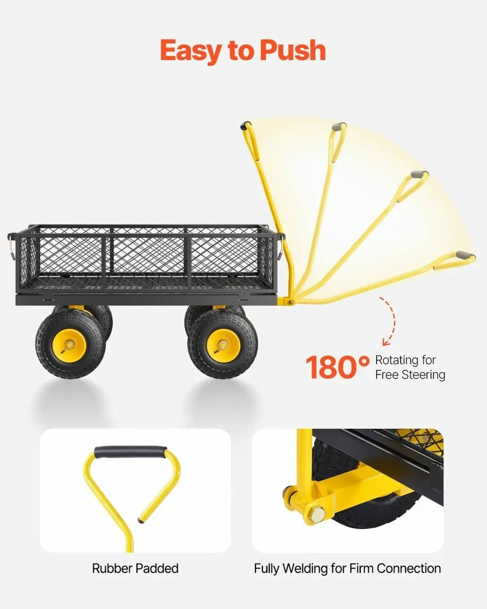 Heavy Duty Garden Cart with 408kg Load Capacity - Image 3