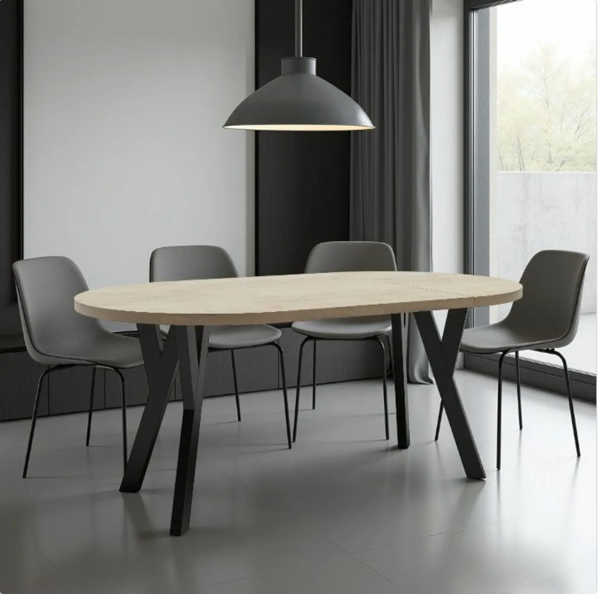 Urban Loft Round Extendable Dining Table - Image 2
