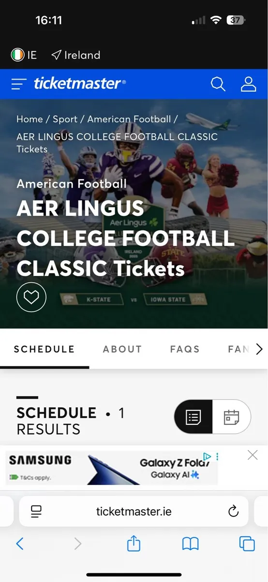 2 tickets for the College Football