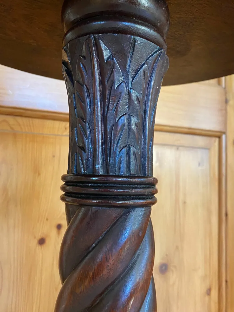 Antique Carved Mahogany Pedestal Jardiniere stand - Image 1