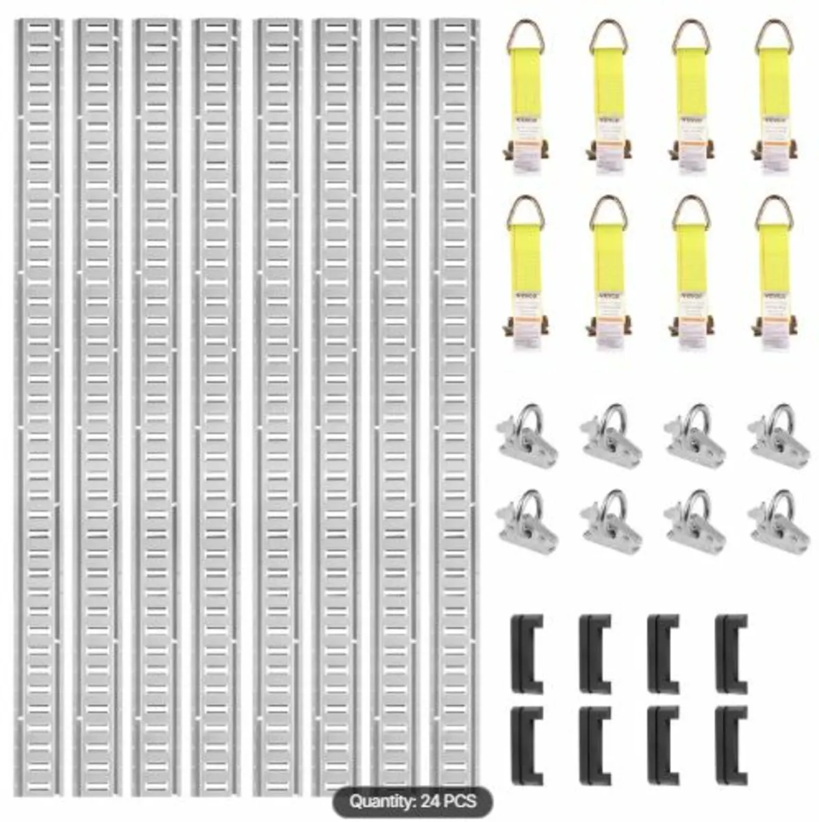 Track Tie-Down Rail Kit, 24PCS 5' E-Tracks Set - Image 1
