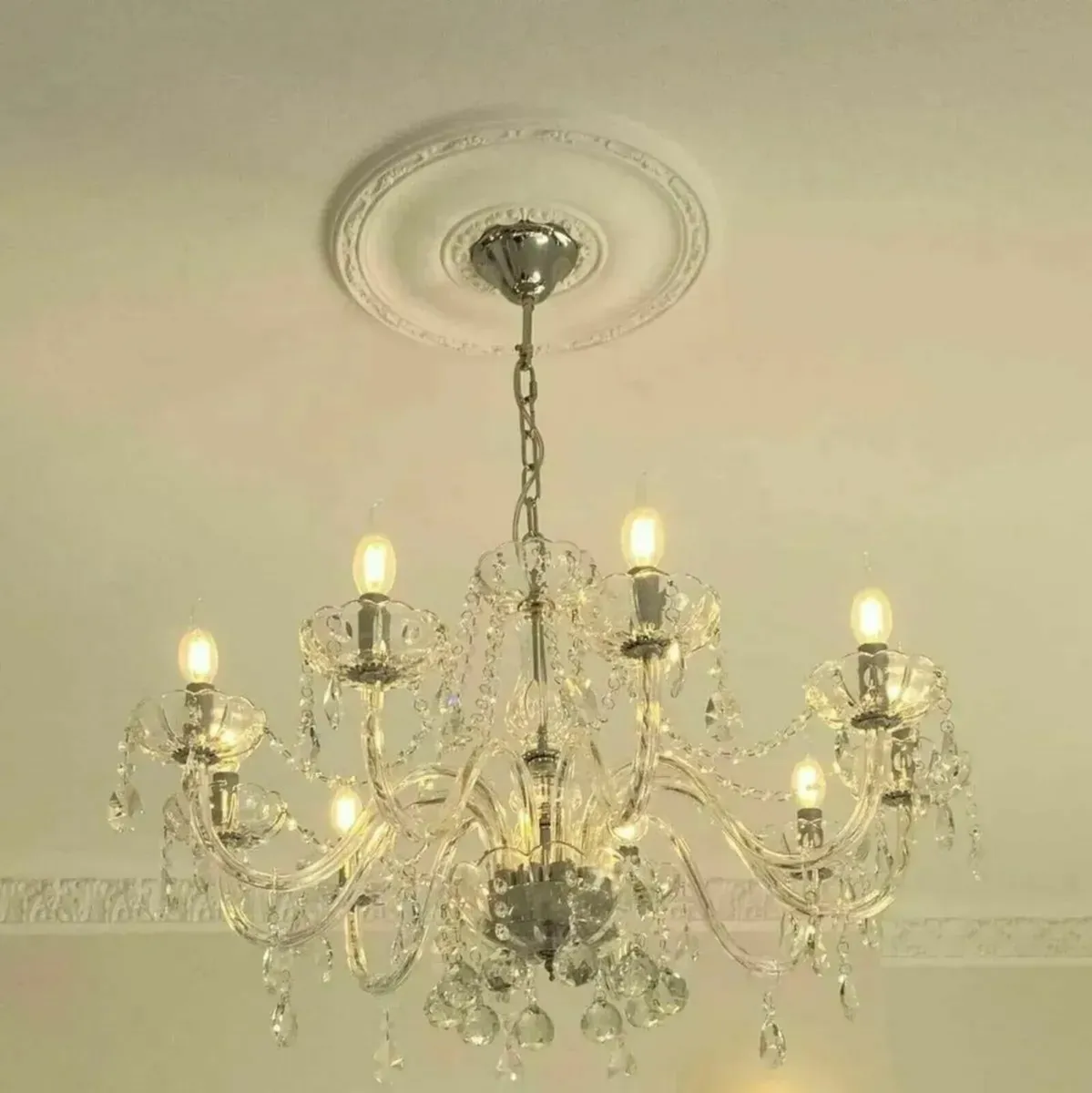 Chandelier Modern Crystal 10 Lights Clear - Image 1