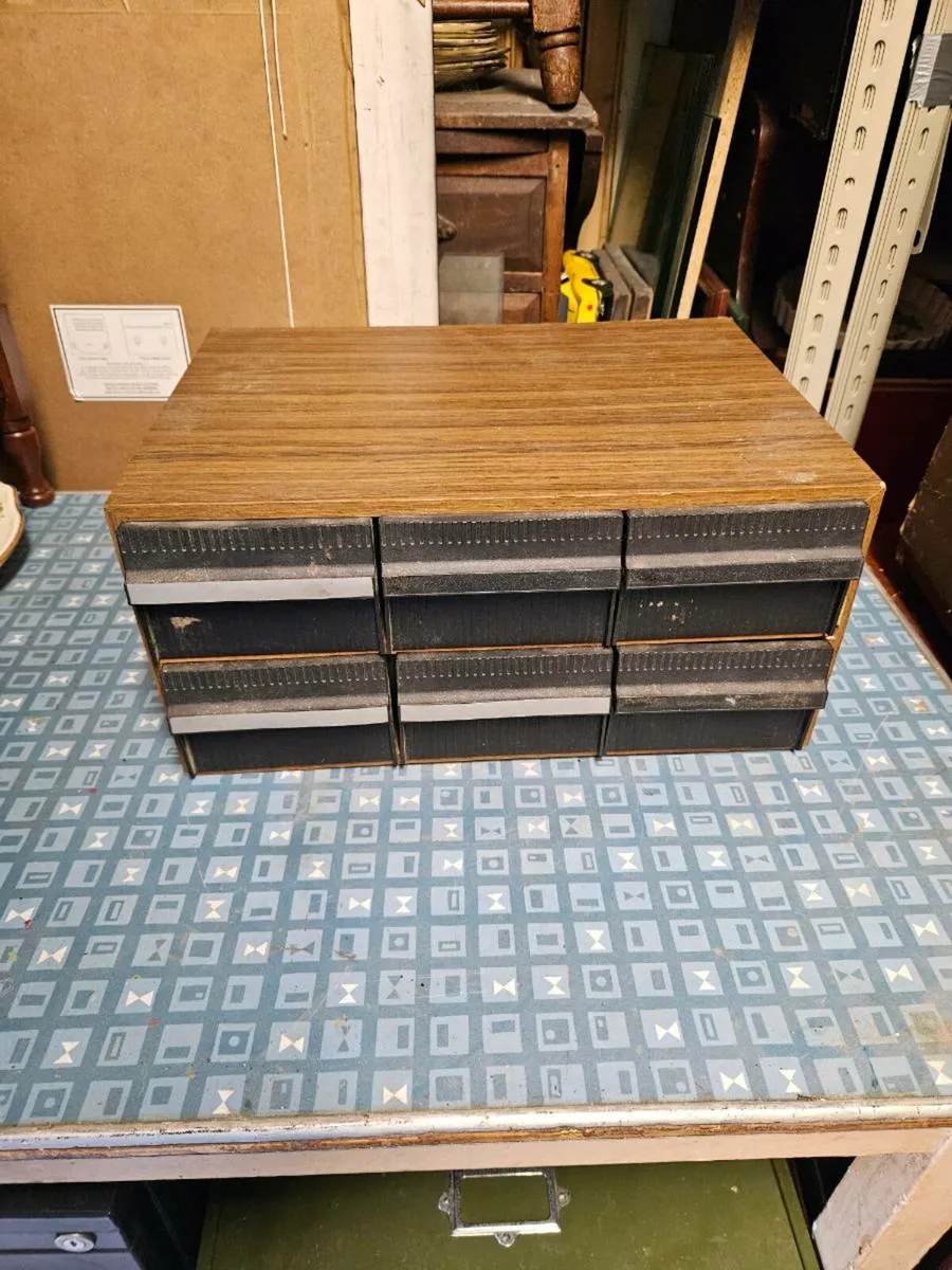 Vintage Retro 1980's Cassette Tape Cabinet - Image 1