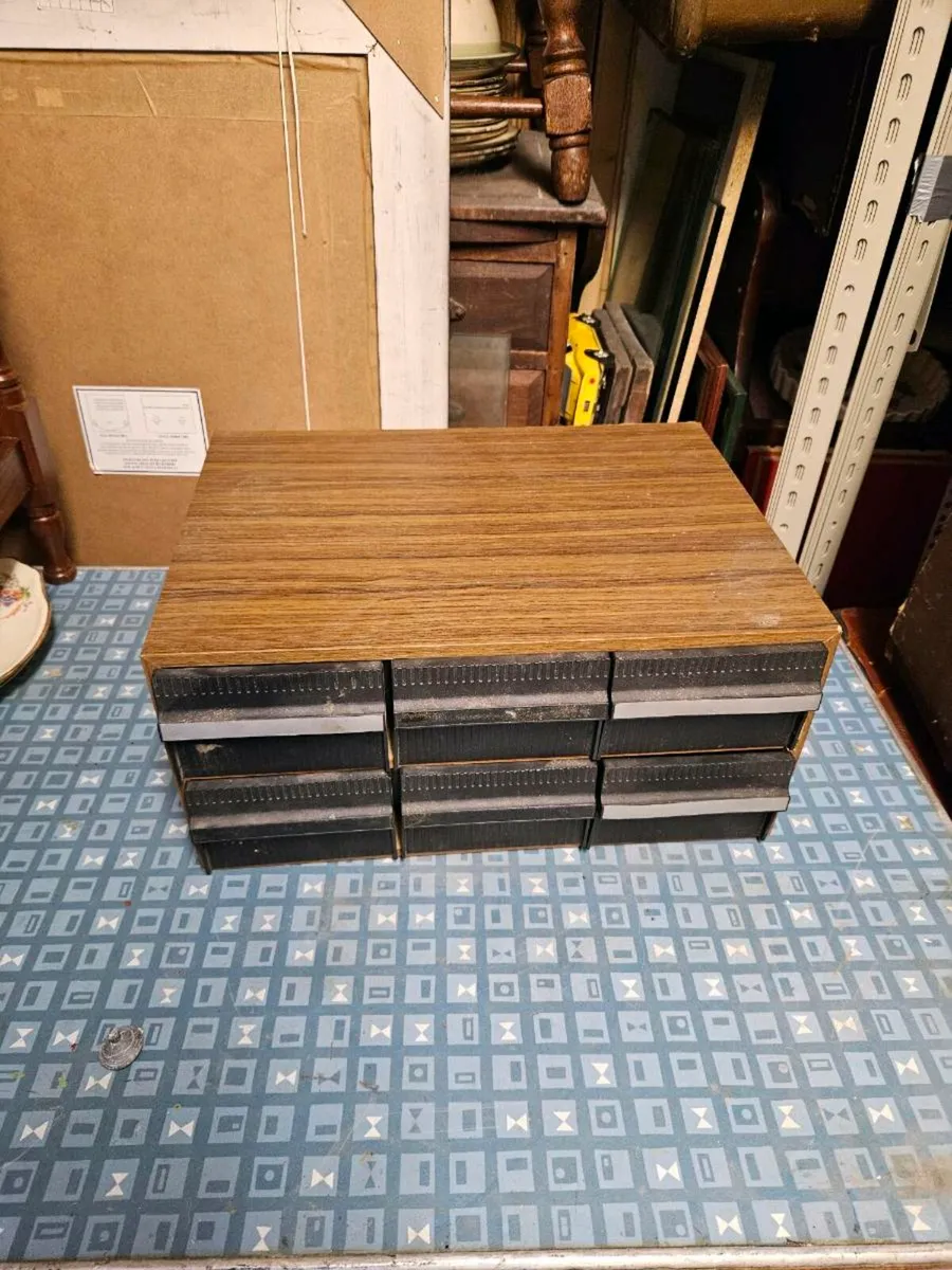 Vintage Retro 1980's Cassette Tape Cabinet - Image 2