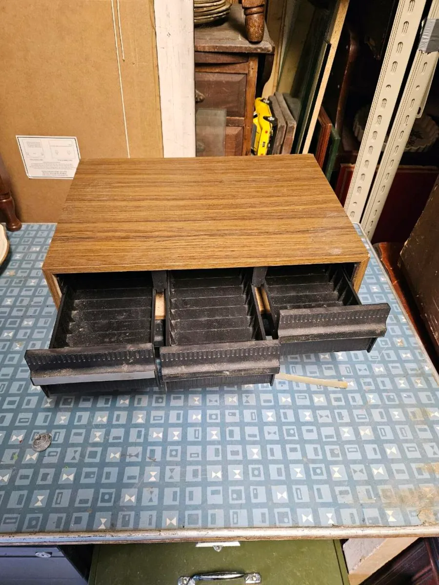 Vintage Retro 1980's Cassette Tape Cabinet - Image 3