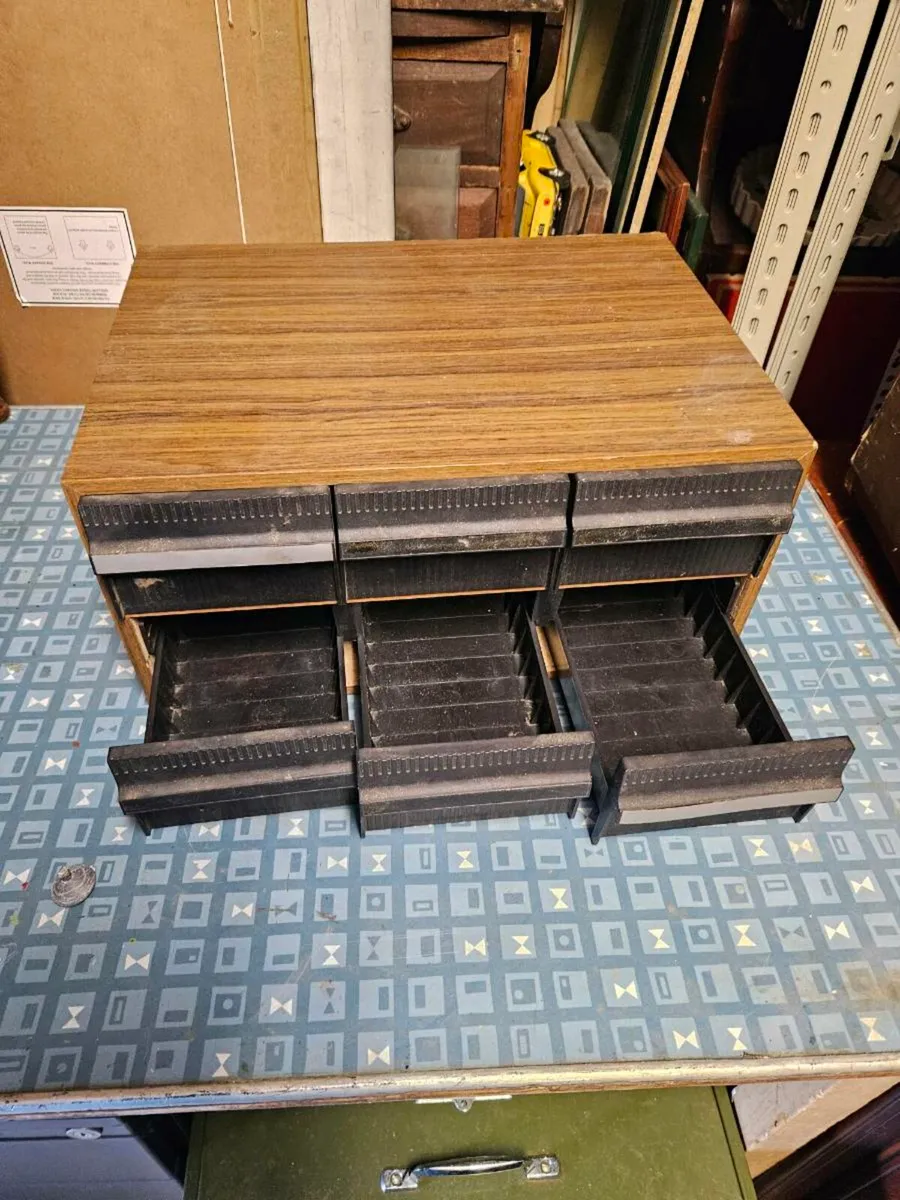 Vintage Retro 1980's Cassette Tape Cabinet - Image 4