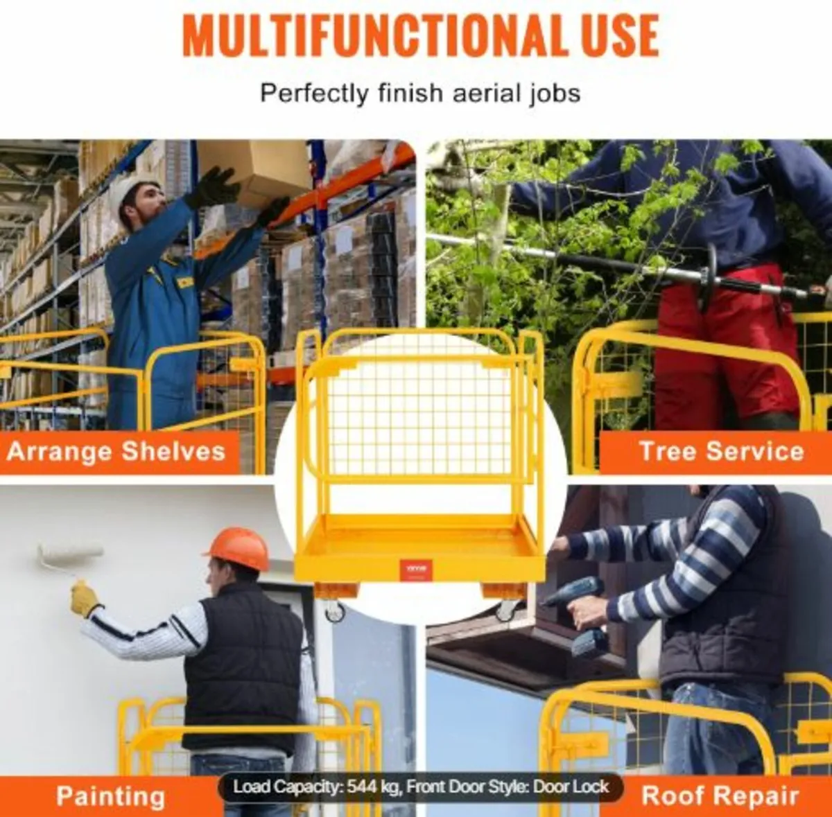 Forklift Safety Cage, 544.3 kg Load Capacity, - Image 4