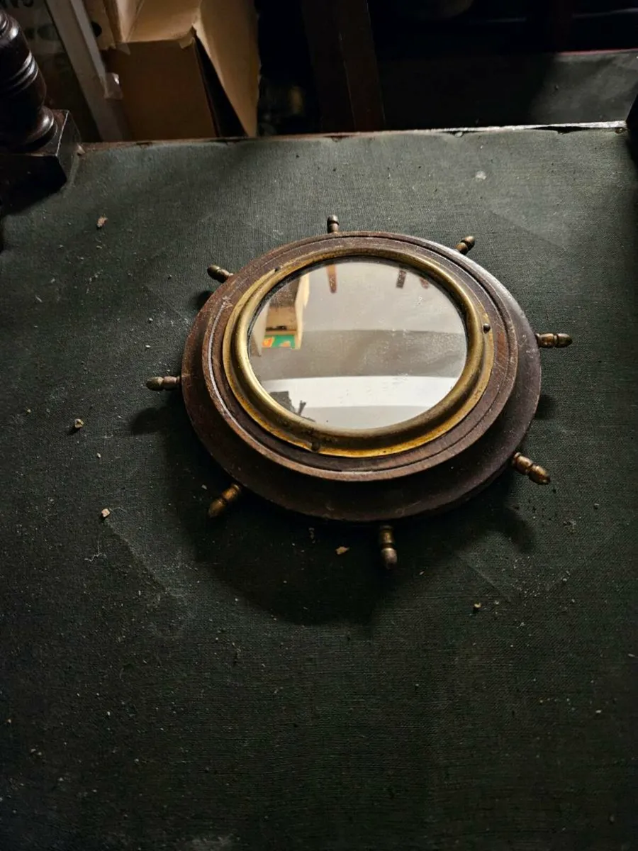 Vintage Ships Wheel Mirror - Image 2